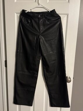 Garage Black Faux Leather Pants